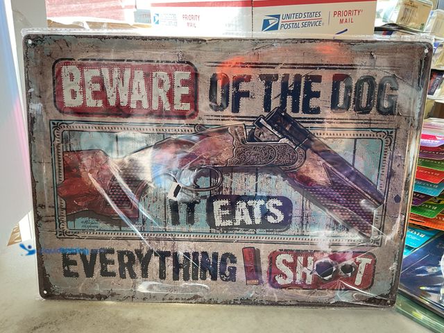 Lot 49-5350422 - Other NEW METAL COLLECTOR SIGN “BEWARE OF THE DOG” MEASURES APPROXIMATELY 12 INCH BY 16 INCH