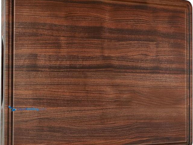 Lot 49-3472582 - AZRHOM Walnut Wood Cutting Board, 24x18in Extra Large Wooden Chopping Boards with Deep Juice Groove ...