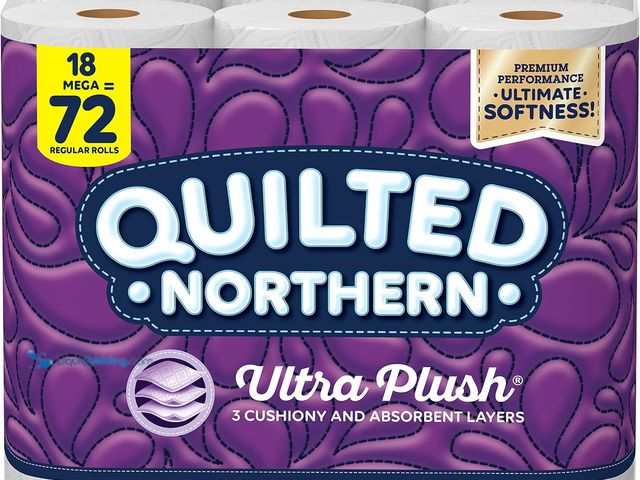 Lot 49-5543651 - Quilted Northern Ultra Plush® Toilet Paper, 18 Mega Rolls = 72 Regular Rolls, 3-Ply Bath Tissue. Unu...