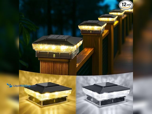 Lot 49-1548792 - Solar Post Cap Lights, 12-Pack Upgraded Outdoor Deck Fence Post Solar Lights for 4x4 5x5 Wood/Vinyl ...