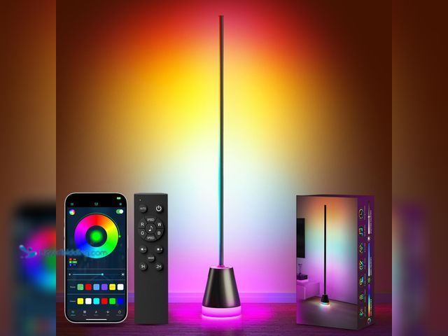 Lot 49-5412713 - Smart RGB LED Corner Floor Lamp,172 LEDs Bright Standing Lamps for Living Room with APP and Remote, ...