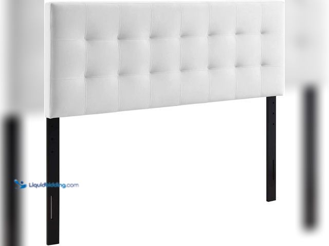 Lot 49-5485394 - Modway Lily Queen Biscuit Tufted Performance Velvet Headboard, White. Model #B07SZHS719. Unused.