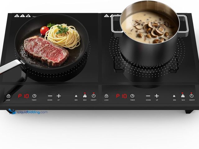 Lot 49-3528324 - Double Induction Cooktop,Portable Induction Cooker with 2 Burner Independent Control,Ultrathin Body,...