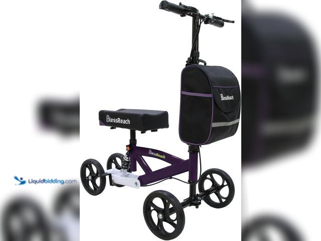 Lot 49-5410242 - Steerable Knee Walker Deluxe Medical Scooter for Foot Injuries Compact Crutches, with Dual Rear on-W...