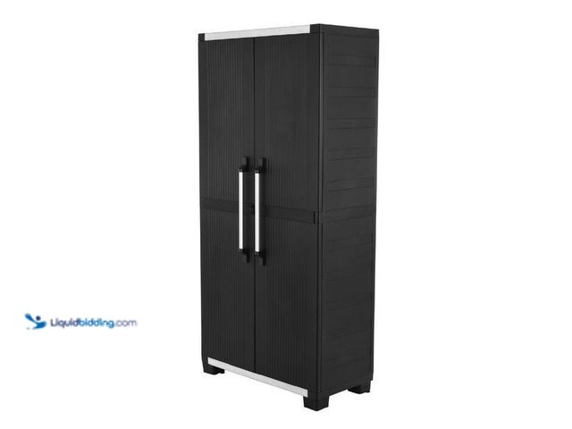Lot 49-2024358 - Keter Premium One 35 in. W x 71.7 in. H. x 18.5 in. D 5-Shelf Resin Freestanding Cabinet in Black. M...