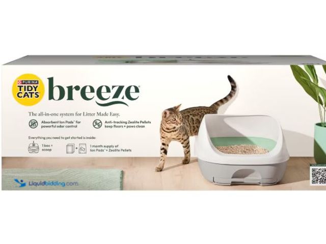 Lot 49-5545590 - Purina Tidy Cats BREEZE Litter Box System Starter Kit Odor Control Litter Box, Litter Pellets & Pads...