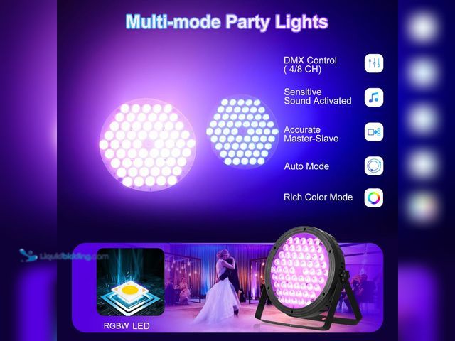 Lot 49-3513506 - BETOPPER Stage Lighting 120W Par Light RGBW 4-in-1 Stage Lights, DJ Light DMX for Concert and Events...