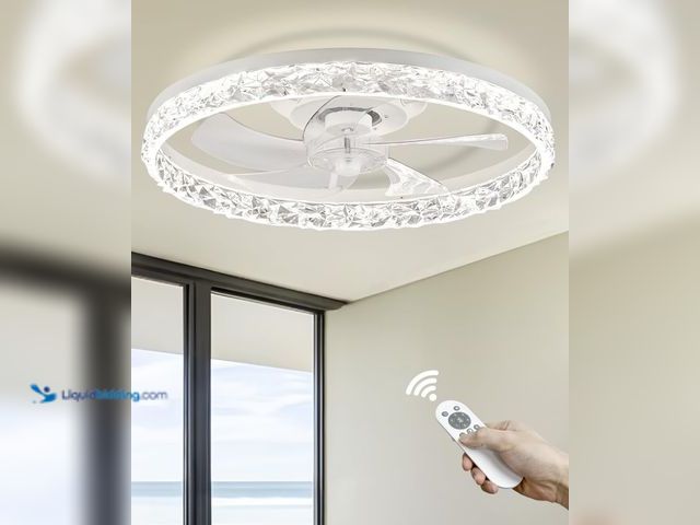 Lot 49-5410311 - Ceiling Fans with Lights, 20 in White Ceiling Fan with Light with Dimmable Reversible Fan Modern Aut...