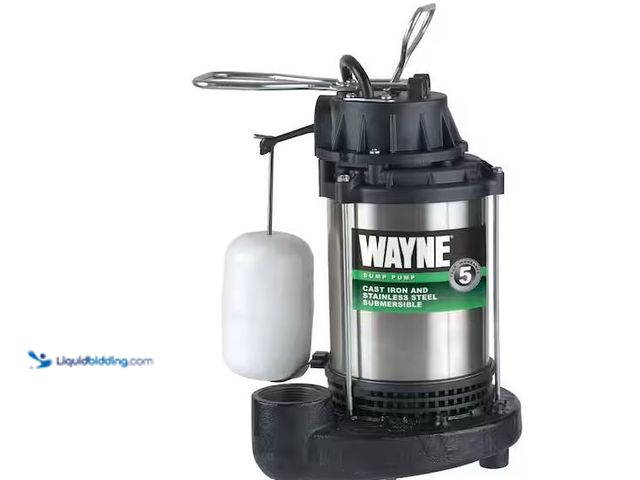 Lot 49-5573531 - Wayne
3/4 HP Submersible Sump Pump, Used, Works, Dirty