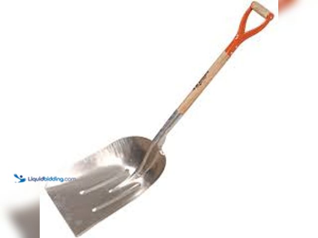 Lot 49-5485696 - Husky 28 in. Heavy Duty Aluminum Scoop Shovel With Short Wood D Grip Handle. Model #7891117103806. U...