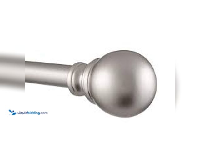 Lot 49-5479115 - EXCLUSIVE HOME Sphere 66 in. - 120 in. Adjustable 1 in. Single Curtain Rod Kit in Matte Silver with ...