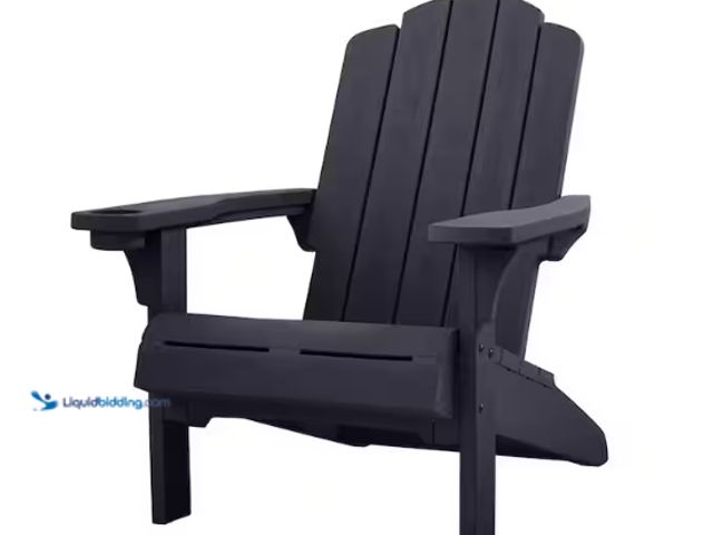 Lot 49-1636800 - Keter Kiawah Resin Plastic Midnight Blue Adirondack Chair Model # 263609, Unused, Box Damaged From S...