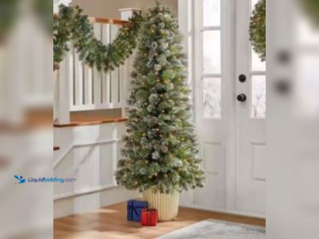 Lot 49-1544851 - 6 ft. Pre Lit LED Sparkling Amelia Pine Potted Artificial Christmas Tree, Model # 1007124703 T18, Us...