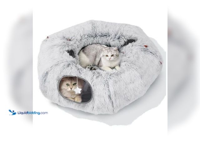 Lot 49-1577214 - Cat Tunnel Bed for Indoor Cats, L Christmas Tree Skirts Washable Warm Soft Indoor Cat Donut Tunnel, ...