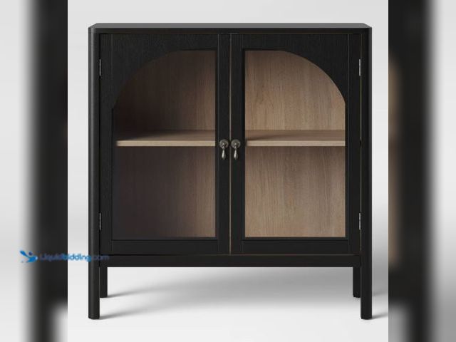 Lot 49-5452123 - New Bedford 2 Door Accent Cabinet Black - Threshold™: Elegant Storage, Pewter-Finish Hardware, Wood ...