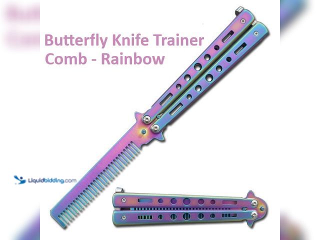 Lot 49-1820776 - Butterfly Knife/Trainer Comb Rainbow - NEW - Master your butterfly knife skills with this butterfly ...