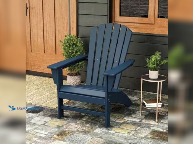 Lot 49-1631951 - Poly-Wood Grant Park Traditional Curveback Adirondack Chair in Navy, Model # AD440NV, Unused, Has at...