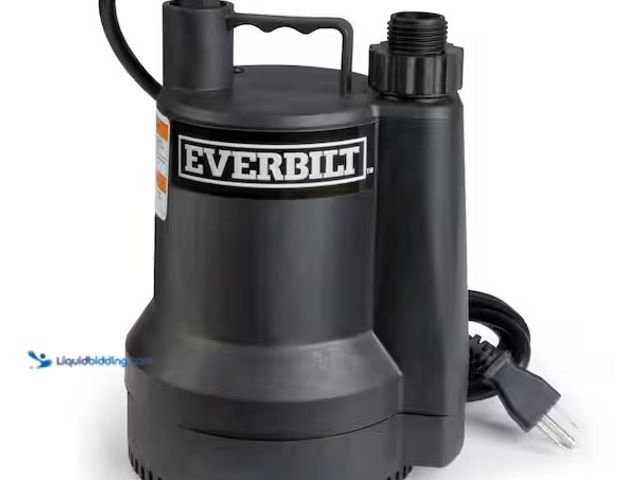 Lot 49-1630827 - Everbilt 1/6 HP Plastic Submersible Utility Pump, Model # SUP54-HD, Used, No attachments.  Ref#PA080...