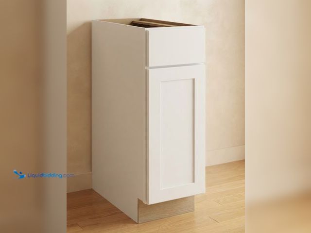 Lot 49-3639335 - Hampton Bay Courtland 12 in. W x 24 in. D x 34.5 in. H Assembled Shaker Base Kitchen Cabinet in Pola...