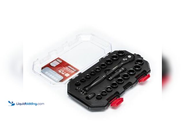 Lot 49-3564819 - Husky 100-Position 3/8 in. Drive Universal Socket Wrench Set (26-Piece). Model # H1003D26SWS.Unused