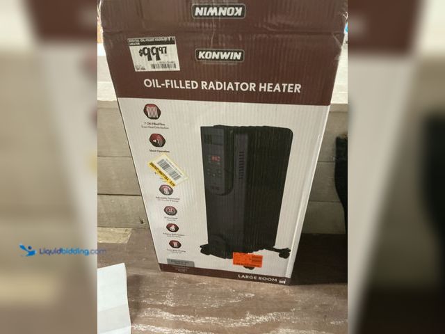 Lot 49-5487873 - KONWIN Oil Filled Radiator Heater (tested works) (powers on) (scuffs and scratches) (attachments inc...