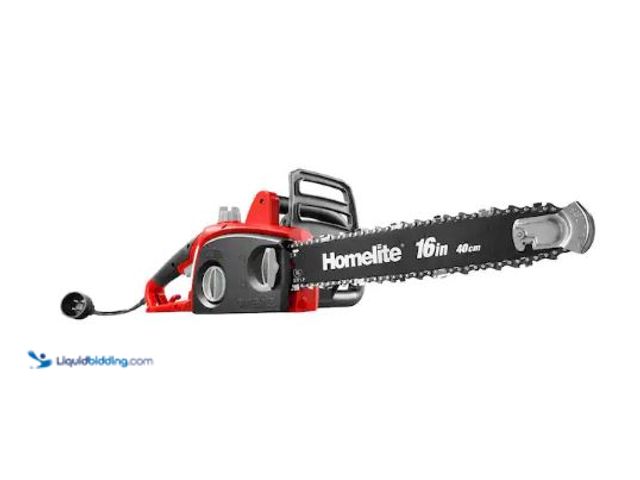 Lot 49-3432449 - Homelite 16 in. 12 Amp Electric Chainsaw, Model # UT43123, Slightly used, Powers On.  Ref#AHDSB0205