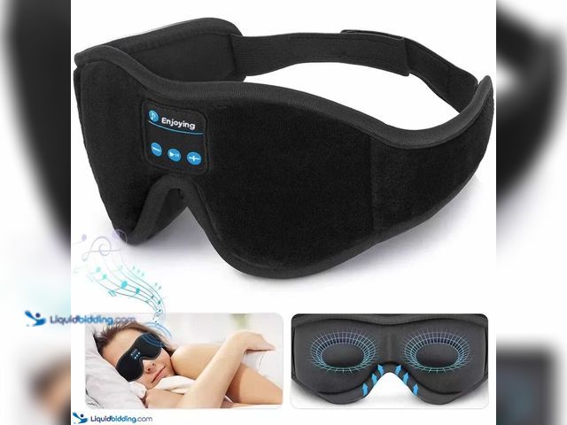 Lot 49-5388215 - Wireless Bluetooth 3D Music Sleep Mask - NEW - The mask’s ergonomic 3D contour provides zero pressur...