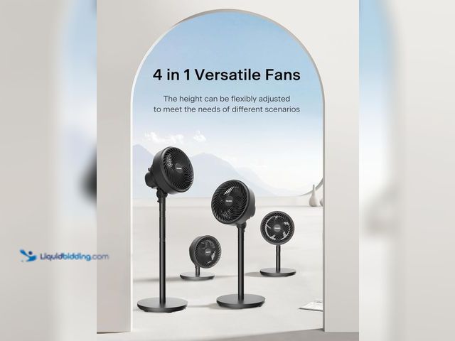 Lot 49-3564471 - PELONIS 7-Inch Pedestal Air Circulator, Oscillation Fan, 3 Speeds, Adjustable Height (Tabletop/Stand...