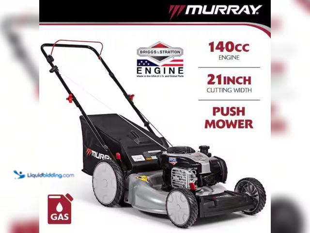 Lot 49-1623714 - Murray 21 in. 140 cc Briggs and Stratton Walk Behind Gas Push Lawn Mower with Height Adjustment and ...