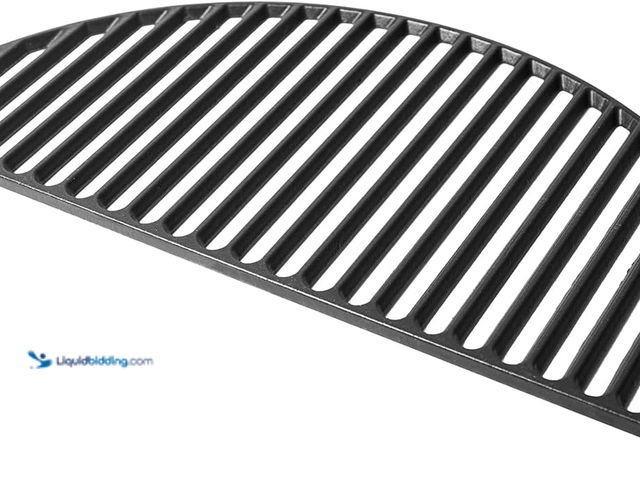 Lot 49-3536926 - Kamado Joe Durable Half-Moon Cast Iron Cooking Grate with Grill Grate Lifter for Classic Joe 18-inch...