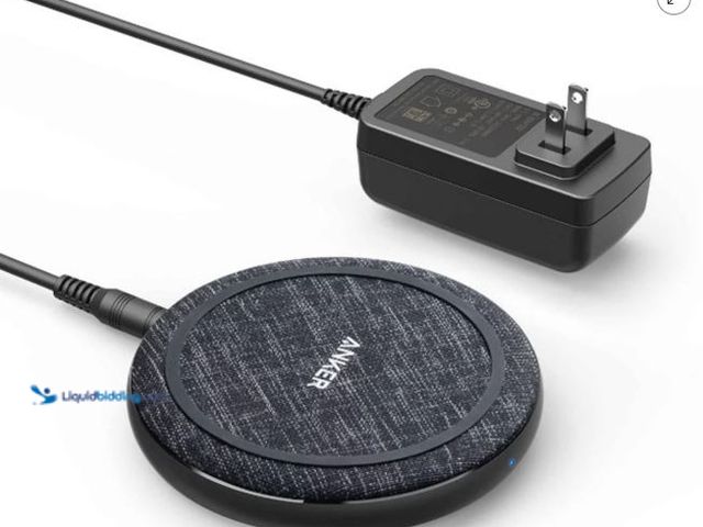 Lot 49-5551995 - Anker PowerWave II 15W Qi Wireless Charging Pad (w/ Wall Charger) - Black: Compatible with iPhone 14...