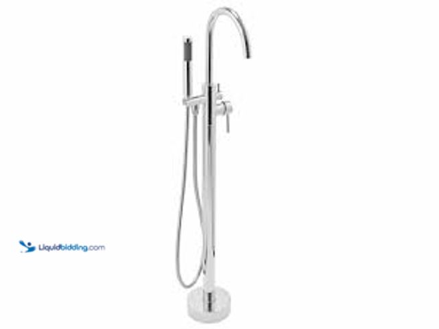 Lot 49-5448899 - AKDY 1-Handle Freestanding Floor Mount Roman Tub Faucet Bathtub Filler with Hand Shower in Chrome. M...
