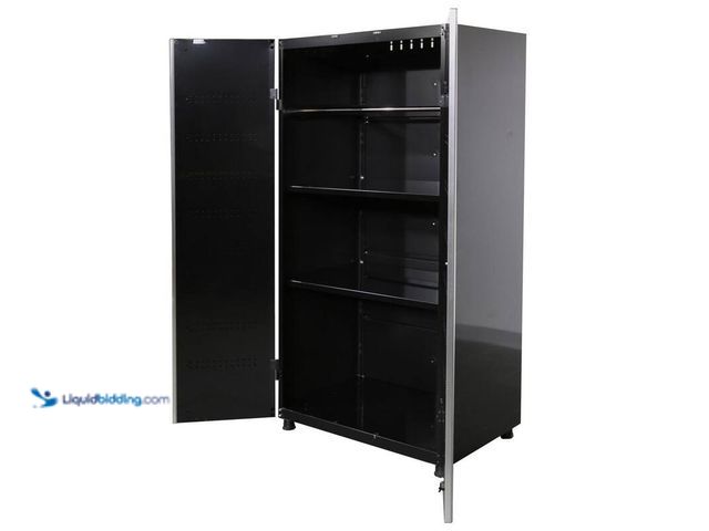 Lot 49-5406332 - Husky Ready-to-Assemble 24-Gauge Steel Garage Gear Cabinet in Black (36.6 in. W x 72 in. H x 24 in. ...