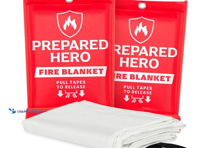 Lot 49-1519155 - Prepared Hero Emergency Fire Suppression Blanket - 2 Pack, 40' x 40' Fiberglass Blanket for Kitchen ...