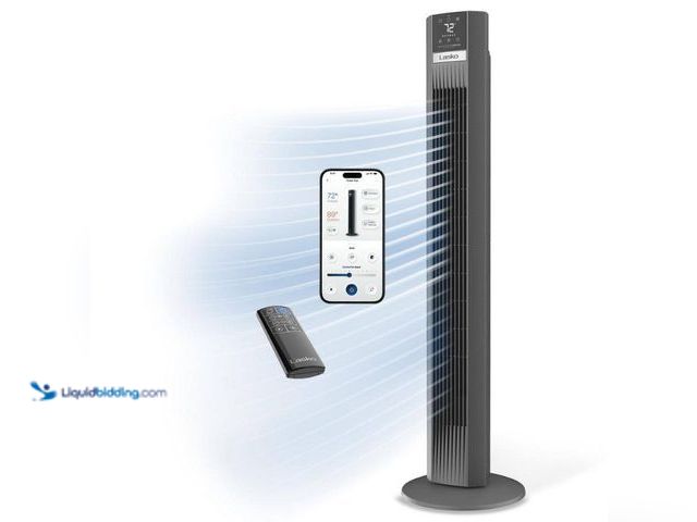Lot 49-3564437 - Lasko
Xtra Air 48 in. 12-Speed Smart Tower Fan in Gray w/ DC Motor, Works w/ Alexa, Google, Whisper...