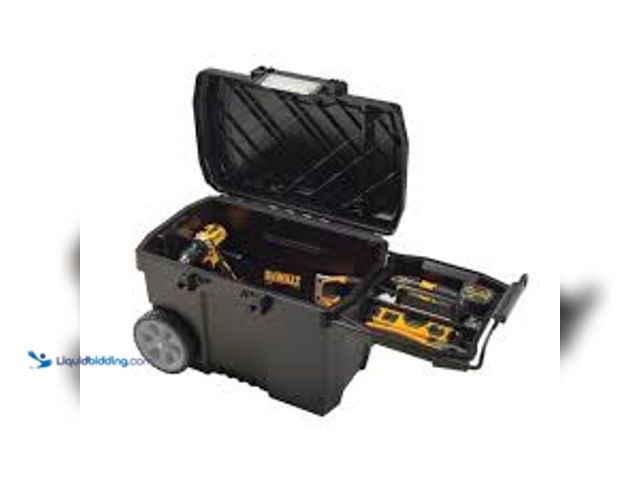 Lot 49-5461414 - DEWALT 25 in. W 15 Gal. Polypropylene Rolling Tool Box. Model # DWST33090. Unused
