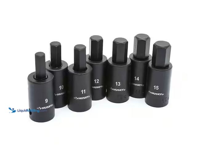 Lot 49-3600201 - Husky 1/2 in. Drive Hex Bit Impact Socket Set MM (7-Piece) Model # H2DMMHBI7PC, Unused, Has Attachme...