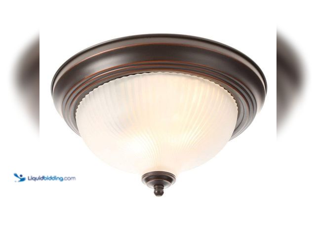 Lot 49-5477756 - Hampton Bay
11 in. 2-Light Oil-Rubbed Bronze Flush Mount with Frosted Swirl Glass Shade (4pack) Unu...