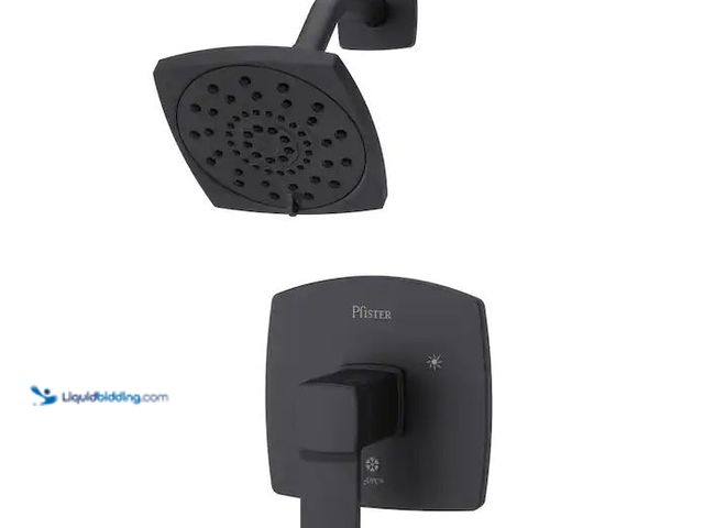 Lot 49-1576470 - Pfister Deckard 1-Handle Shower Faucet Trim Kit in Matte Black (Valve Not Included) Model # LG89-7DA...