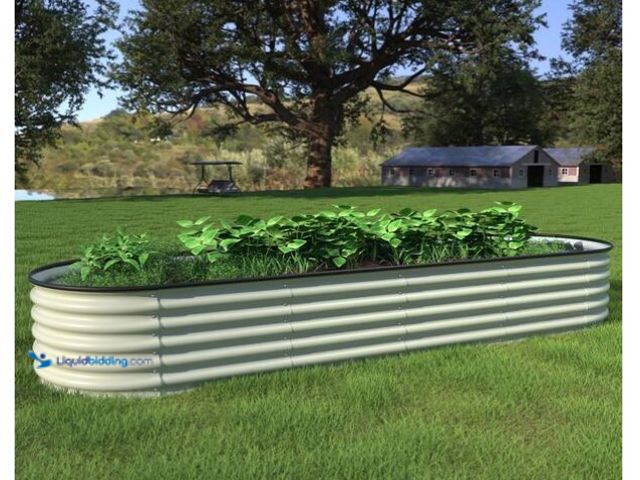 Lot 49-1566930 - VEIKOUS Light Green Galvanized Steel Raised Garden Bed 9-in-1 Planter Box Outdoor, 96 in. L x 24 in....