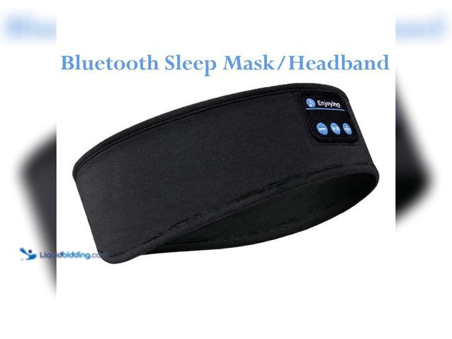 Lot 49-1616207 - Bluetooth Sleep Mask/Headband Black - NEW - Bluetooth 5.4 sleep mask headphones feature a soft headb...
