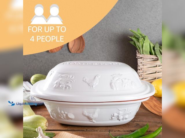 Lot 49-3639255 - Römertopf Rustico Roasting Dish for 4 People - 3 Litre Casserole Dish with Ceramic Lid - For Stewing...