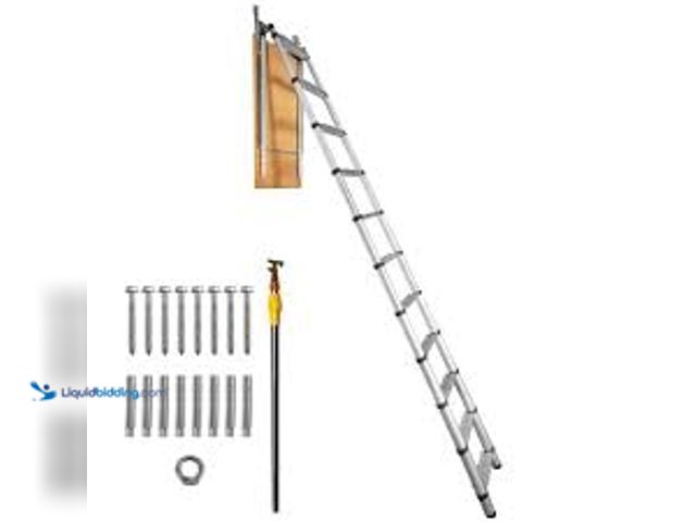 Lot 49-5438110 - SKYSHALO Attic Ladder Telescoping, 350 lb. Capacity, 39.37 in. x 23.6 in., Multi-Purpose Aluminium E...
