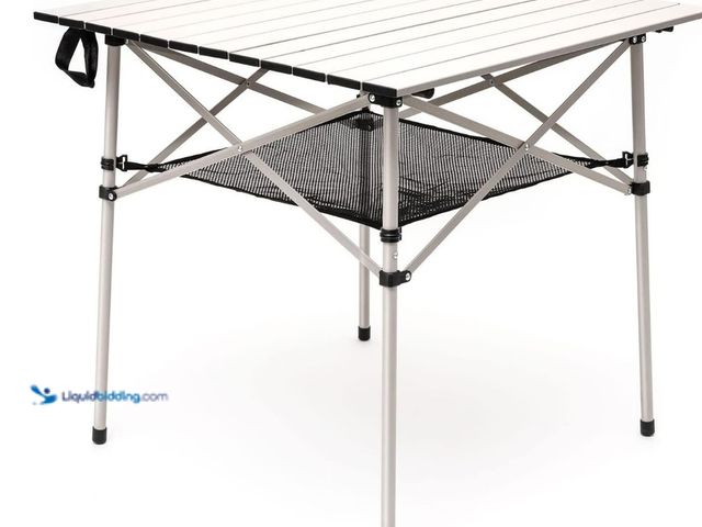 Lot 49-3481749 - SUNNYFEEL Outdoor Folding Table | Lightweight Compact Aluminum Camping Table, Roll Up Top 4 People P...
