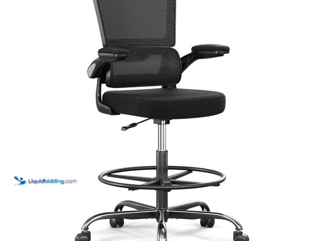 Lot 49-3430523 - Alolo Ergonomic Drafting Chair with Footrest, Tall Office Chair for Standing Desk with Flip-up Armre...