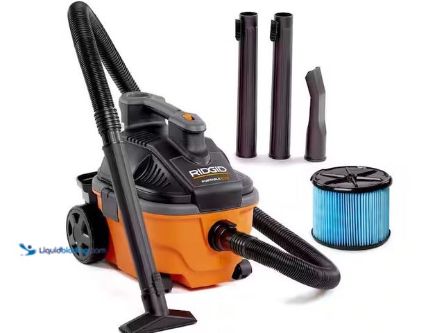 Lot 49-3600335 - RIDGID 4 Gal. 5.0 Peak HP Portable Shop Vacuum Wet Dry Vac with Fine Dust Filter, Locking Hose and A...