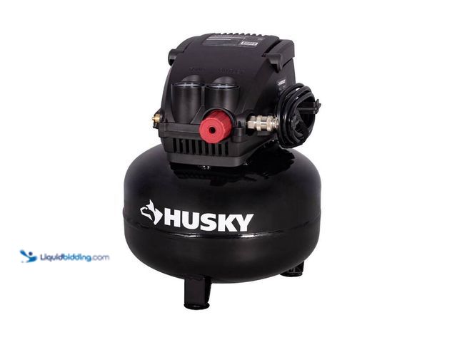 Lot 49-3564657 - Husky 3 Gal. 120 PSI Portable Electric Oil-Free Light Duty Pancake Air Compressor with Fold Down Han...