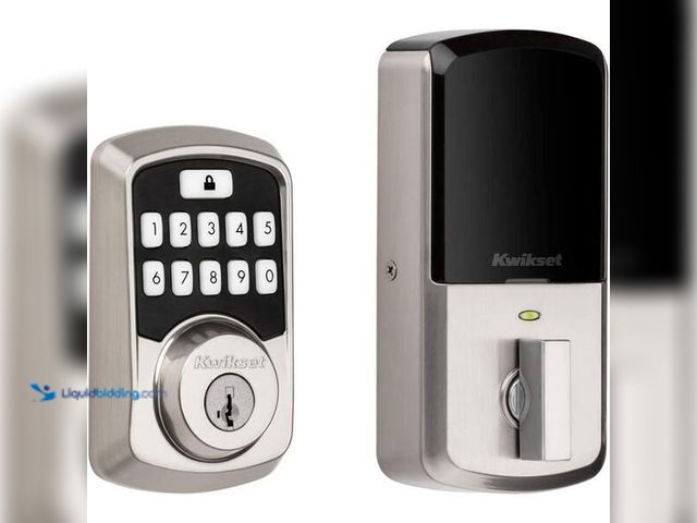 Lot 49-5452285 - Kwikset
Aura Satin Nickel Single Cylinder Electronic Bluetooth Keypad Smart Lock Deadbolt featuring...