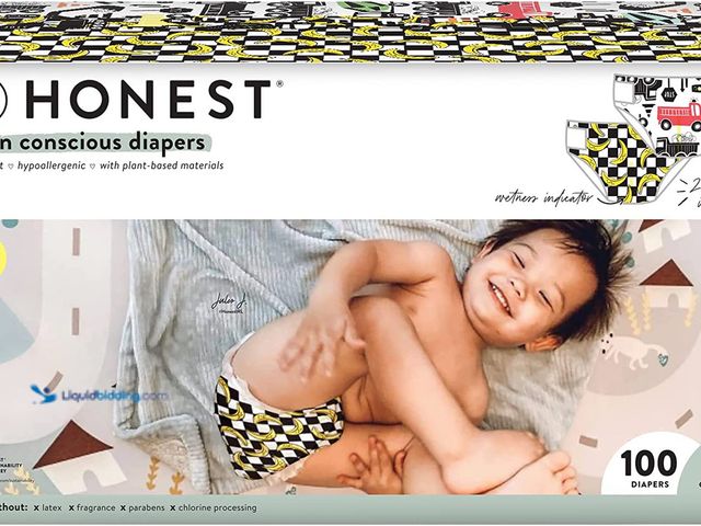Lot 49-1570255 - (100-Count) The Honest Company Comfort Dry Disposable Diapers for Sensitive Skin, Hypoallergenic, Fr...