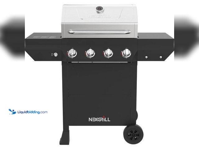 Lot 49-5406175 - Nex-grill 4-Burner Propane Gas Grill in Black with Stainless Steel Main Lid, Model # 720-0925PG, use...